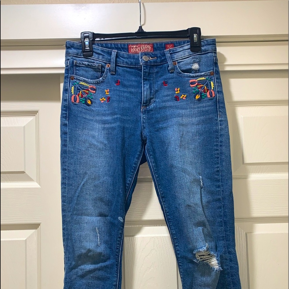 Lucky Brand Embroidered Jeans